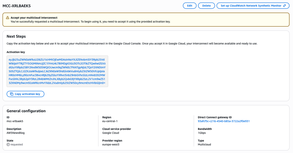 AWS Interconnect is now generally available, with a new option to simplify last-mile connectivity | Amazon Web Services